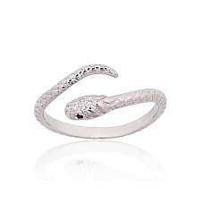 Silver ring, 19, 2.5 g, Silver 925 fineness, Rhodium (Plating), Zirkons