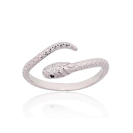 Women,  - Silver ring, 19, 2.5 g, Silver 925 fineness, Rhodium (Plating), Zirkons