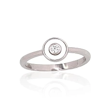 Серебряное кольцо, 16.5, 1.7 g, Серебро 925 проба, родий (покрытие), Цирконы , Перламутр