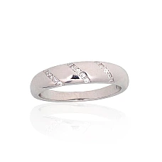 Серебряное кольцо, 16, 2.8 g, Серебро 925 проба, родий (покрытие), Цирконы