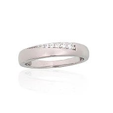 Серебряное кольцо, 17, 3 g, Серебро 925 проба, родий (покрытие), Цирконы