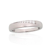 Серебряное кольцо, 18, 2.9 g, Серебро 925 проба, родий (покрытие), Цирконы
