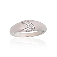 Silver ring, 18, 2.8 g, Silver 925 fineness, Rhodium (Plating), Zirkons