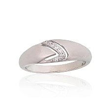 Silver ring, 19, 3 g, Silver 925 fineness, Rhodium (Plating), Zirkons