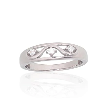 Серебряное кольцо, 16.5, 2.8 g, Серебро 925 проба, родий (покрытие), Цирконы