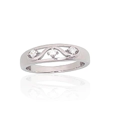 Серебряное кольцо, 17, 2.8 g, Серебро 925 проба, родий (покрытие), Цирконы