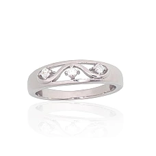 Серебряное кольцо, 18, 2.9 g, Серебро 925 проба, родий (покрытие), Цирконы