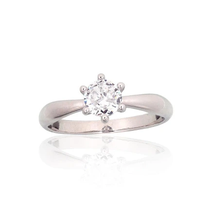 Women,  - Silver ring, Silver 925 fineness, Rhodium (Plating), Zirkons