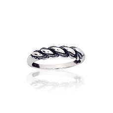 Серебряное кольцо, 17.5, 4.2 g, Серебро 925 проба, оксид (покрытие), Ручная работа