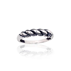 Серебряное кольцо, 18.5, 4.2 g, Серебро 925 проба, оксид (покрытие), Ручная работа