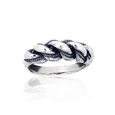 Серебряное кольцо, 17.5, 7.3 g, Серебро 925 проба, оксид (покрытие), Ручная работа