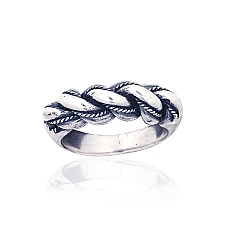 Silver ring, 19, 10.5 g, Silver 925 fineness, oxide (Plating), Handmade