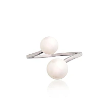 Silver ring, Silver 925 fineness, Rhodium (Plating), Fresh-water Pearl