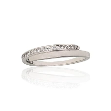 Silver ring, 16.5, 1.6 g, Silver 925 fineness, Rhodium (Plating), Zirkons