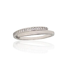Silver ring, 18.5, 1.7 g, Silver 925 fineness, Rhodium (Plating), Zirkons