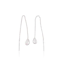 Silver earrings, 0.6 g, Silver 925 fineness, Zirkons