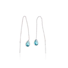 Silver earrings, 0.5 g, Silver 925 fineness, Zirkons