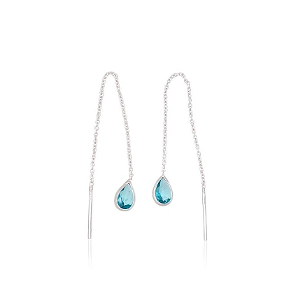 Клипсы и прочие серьги,  - Серебряные серьги, 0.5 g, Серебро 925 проба, Цирконы