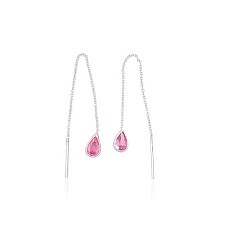 Серебряные серьги, 0.6 g, Серебро 925 проба, Цирконы