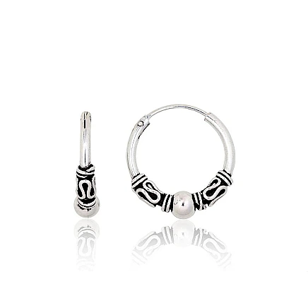 earrings-rings,  - Silver earrings-rings, 1.7 g, Silver 925 fineness, oxide (Plating)