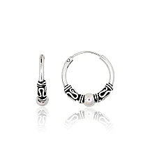 Silver earrings-rings, 1.8 g, Silver 925 fineness, oxide (Plating)