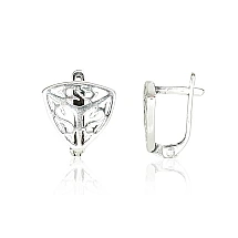 Silver earrings with 'english' lock, Silver 925 fineness, oxide (Plating)