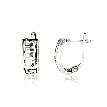 Silver earrings with 'english' lock, Silver 925 fineness, oxide (Plating)