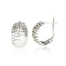 Silver earrings with 'english' lock, Silver 925 fineness, oxide (Plating)