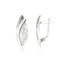 Silver earrings with 'english' lock, Silver 925 fineness, oxide (Plating)