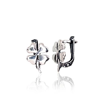 Silver earrings with 'english' lock, Silver 925 fineness, oxide (Plating)