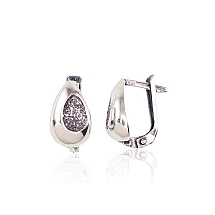 Silver earrings with 'english' lock, Silver 925 fineness, oxide (Plating)