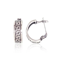 Silver earrings with 'english' lock, Silver 925 fineness, oxide (Plating)