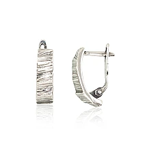 Silver earrings with 'english' lock, Silver 925 fineness, oxide (Plating)