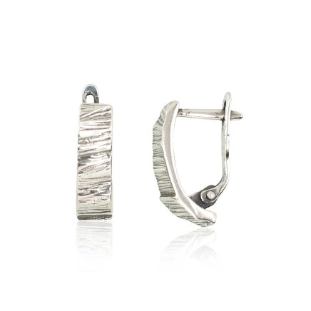 На английском замке,  - Серебряные серьги на английском замке, 2.8 g, Серебро 925 проба, оксид (покрытие)
