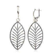 Silver earrings with 'english' lock, 8.4 g, Silver 925 fineness, oxide (Plating)