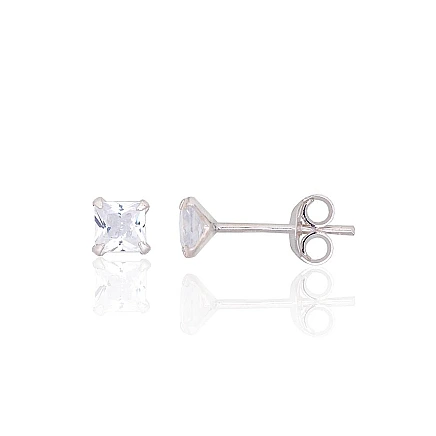 Пуссеты,  - Серебряные серьги-пуссеты, 0.5 g, Серебро 925 проба, Цирконы
