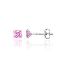 Серебряные серьги-пуссеты, 0.5 g, Серебро 925 проба, Цирконы