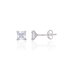 Sudraba auskari-puseti, 0.8 g, Sudrabs 925 prove, Cirkoni