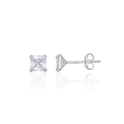 Puseti,  - Sudraba auskari-puseti, 0.8 g, Sudrabs 925 prove, Cirkoni