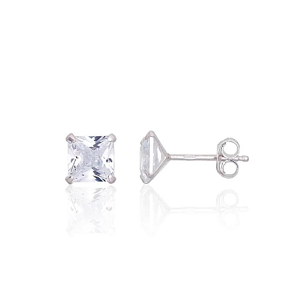 stud,  - Silver stud earrings, Silver 925 fineness, Zirkons