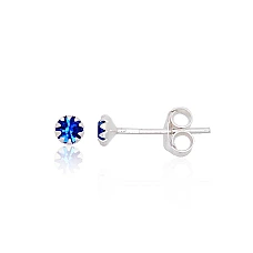 Серебряные серьги-пуссеты, 0.3 g, Серебро 925 проба, Цирконы