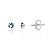 Серебряные серьги-пуссеты, 0.3 g, Серебро 925 проба, Цирконы