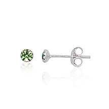 Серебряные серьги-пуссеты, 0.3 g, Серебро 925 проба, Цирконы