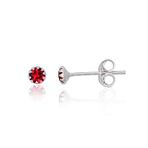 Серебряные серьги-пуссеты, 0.3 g, Серебро 925 проба, Цирконы