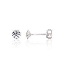 Серебряные серьги-пуссеты, 0.4 g, Серебро 925 проба, Цирконы