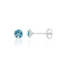 Серебряные серьги-пуссеты, 0.4 g, Серебро 925 проба, Цирконы