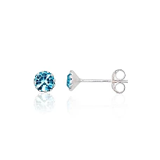 Серебряные серьги-пуссеты, 0.4 g, Серебро 925 проба, Цирконы