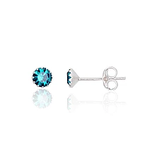 Серебряные серьги-пуссеты, 0.4 g, Серебро 925 проба, Цирконы