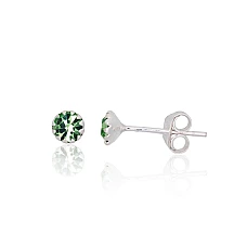 Серебряные серьги-пуссеты, 0.4 g, Серебро 925 проба, Цирконы