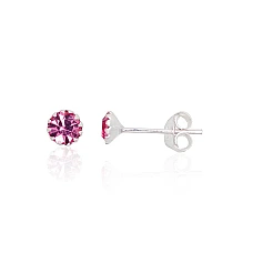 Серебряные серьги-пуссеты, 0.4 g, Серебро 925 проба, Цирконы